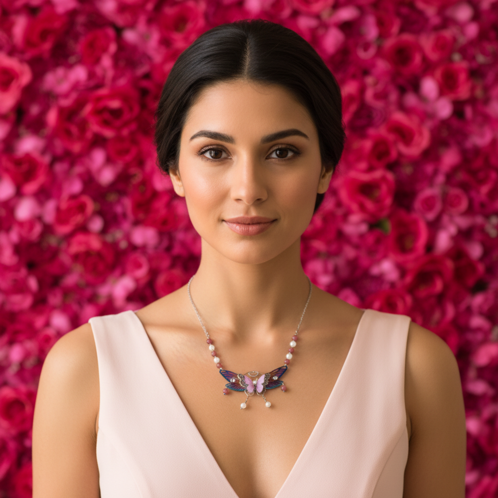Collier papillon féérique artisanal