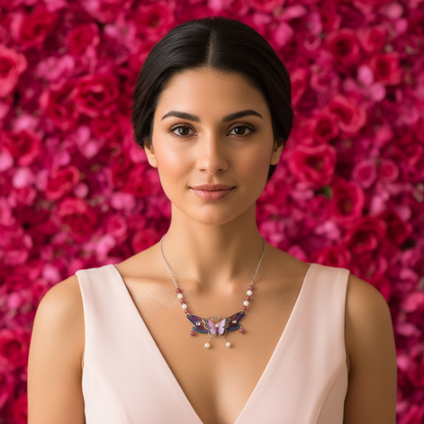 Collier papillon féérique artisanal