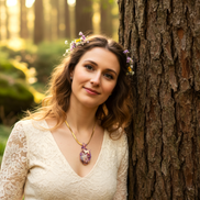 Collier doré en Rhodochrosite et petite licorne