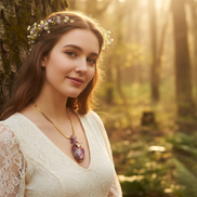 Collier doré en Rhodochrosite et petite licorne