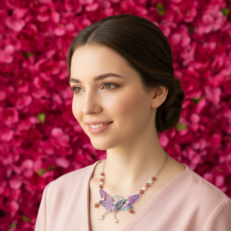 Collier papillon féérique fait mains