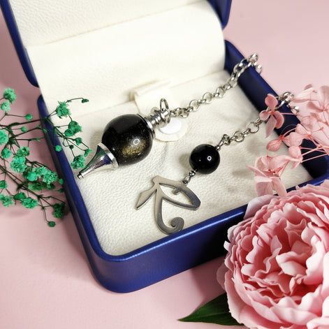 pendule en obsidienne horus