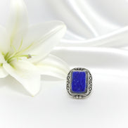 Bague en lapis lazuli ajustable