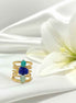 Bague doré en lapis lazuli amazonite, pièce unique