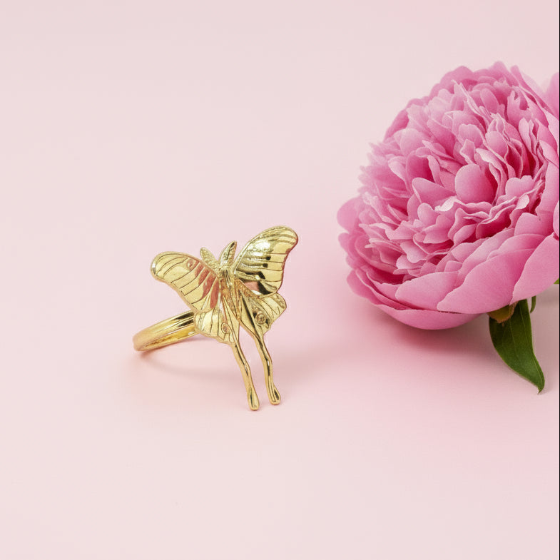 Bague doré en acier inoxydable