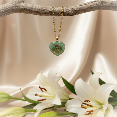 collier dore en aventurine verte