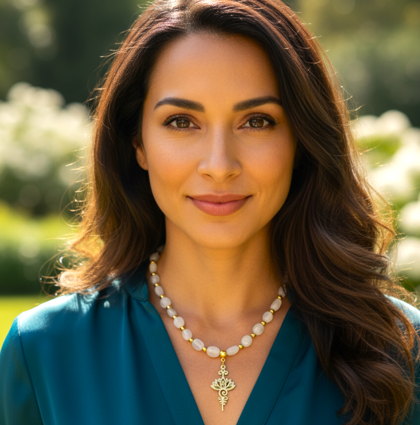 Collier en Pierre de Lune, Fleur de Vie ou Unalome