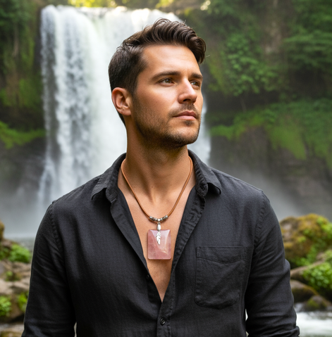 Collier en quartz rose extra gardien de lumière