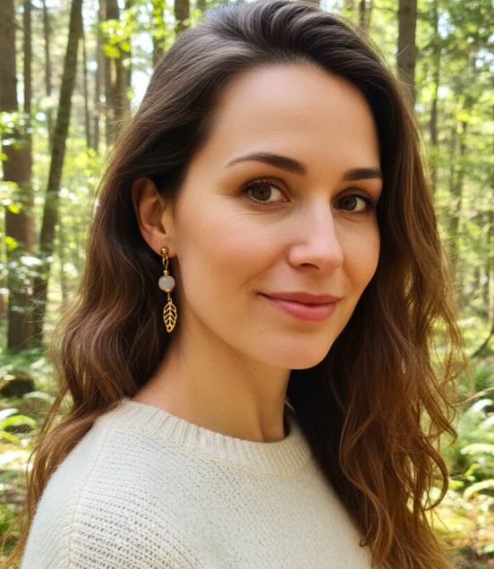 Boucles d'oreilles avec pierre au choix, sur mesure