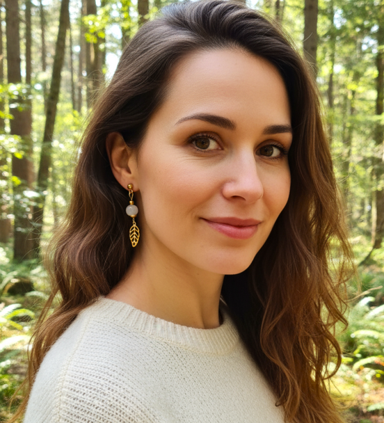 Boucles d'oreilles avec pierre au choix, sur mesure