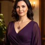 Collier doré violet et papillon et son améthyste