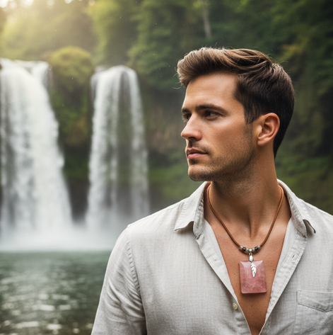 Collier en quartz rose extra gardien de lumière