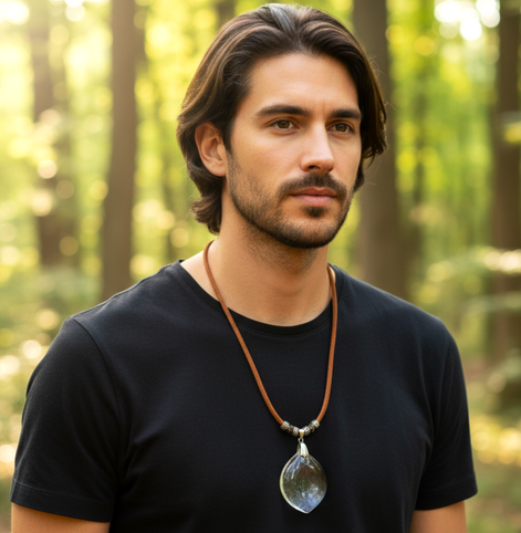 Collier en quartz de roche extra gardien de lumière