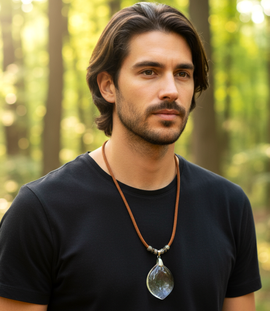 Collier en quartz de roche extra gardien de lumière