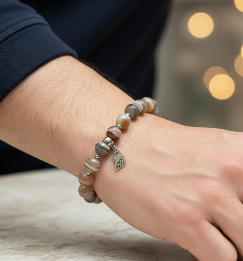 Collier ou bracelet en agate du Botswana extra 