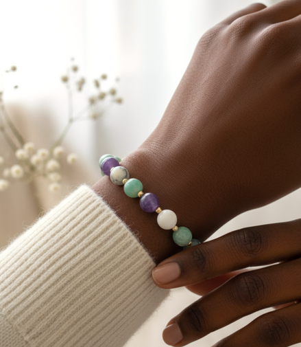 Bracelet de perles sur mesure en pierres à personnaliser