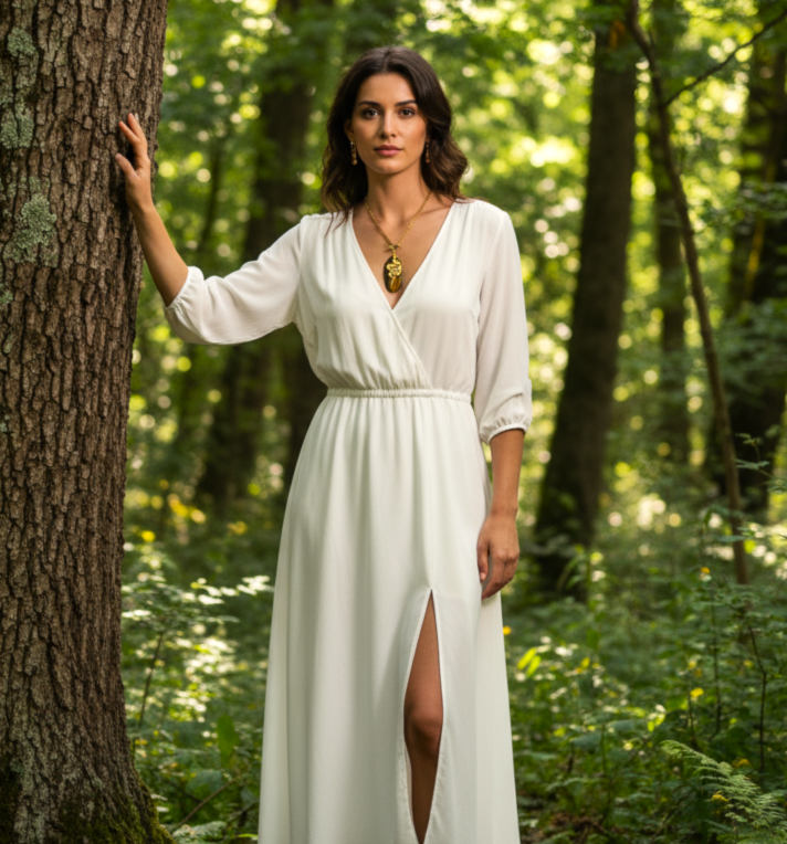 Collier serpent doré et oeil de tigre