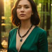 Collier de perles en pietersite réglable argenté
