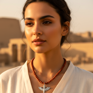 Collier en jaspe rouge, Vitalité & Ancrage, déesse ou serpent