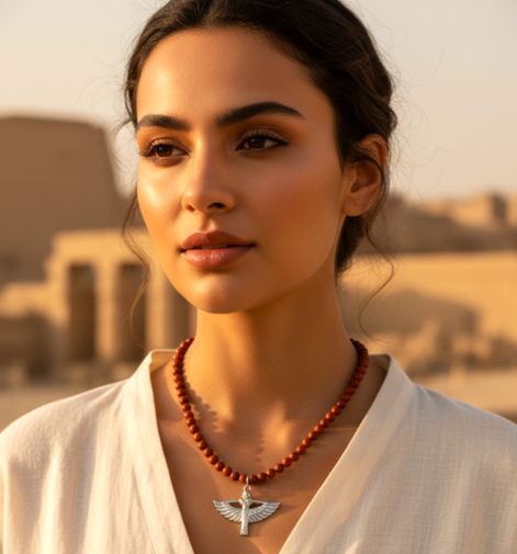 Collier en jaspe rouge, Vitalité & Ancrage, déesse ou serpent