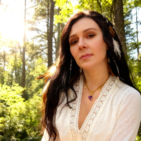 Double Collier coeur et son améthyste