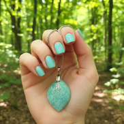 Collier Amazonite sur chaine acier inoxydable au choix