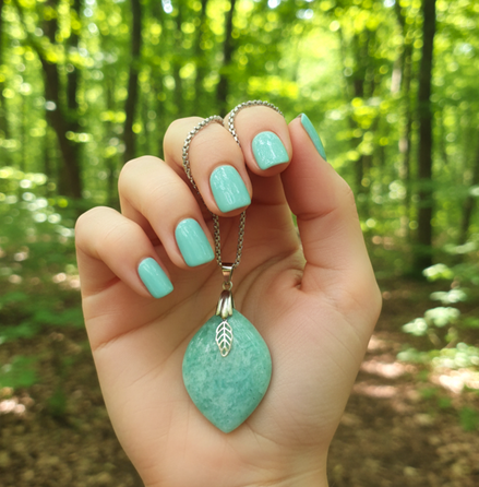 Collier Amazonite sur chaine acier inoxydable au choix