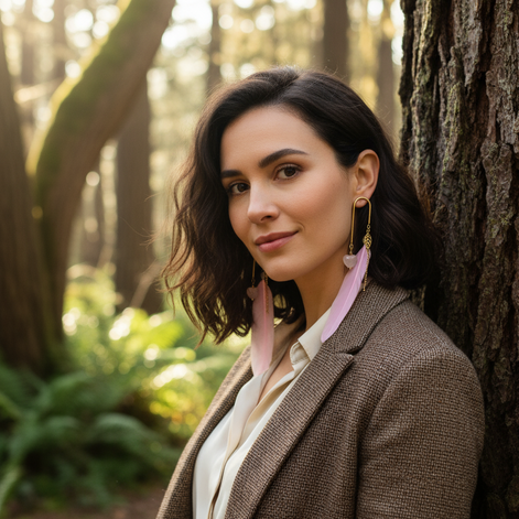 bijoux plume fait mains