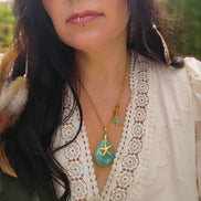 Collier Doré en amazonite, 