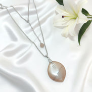 collier argenté pierre de lune