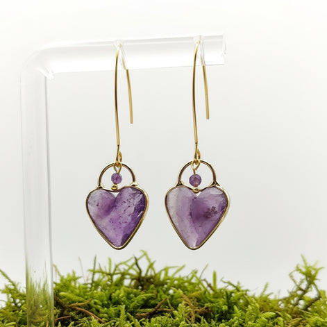 Boucles d'oreilles améthyste doré