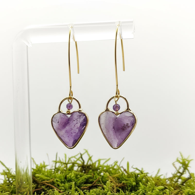 Boucles d'oreilles améthyste doré