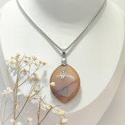 collier argenté pierre de lune