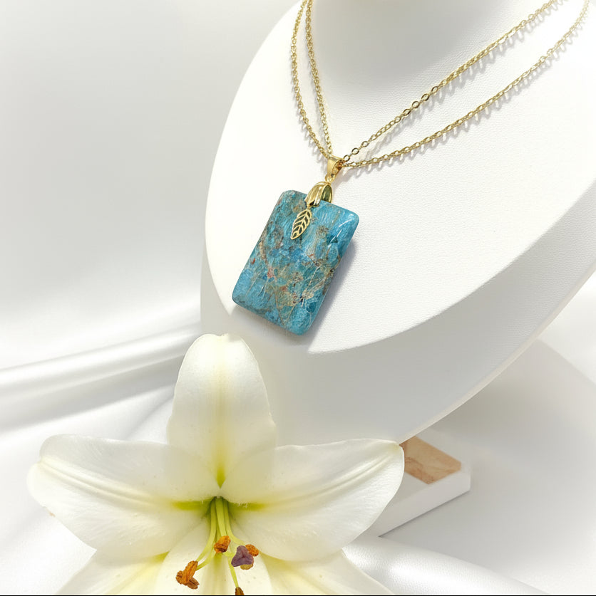 collier apatite chaine doré