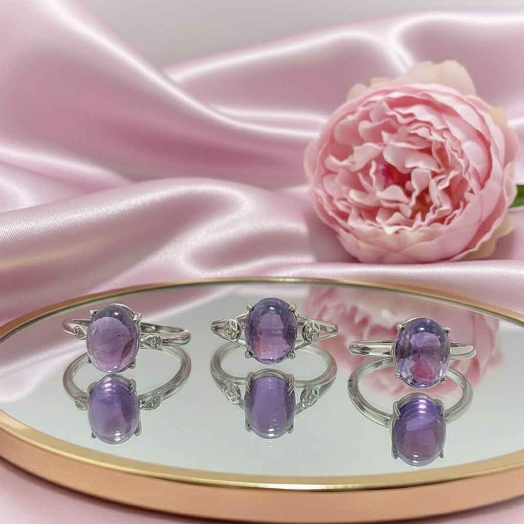 Bague en améthyste argenté au choix