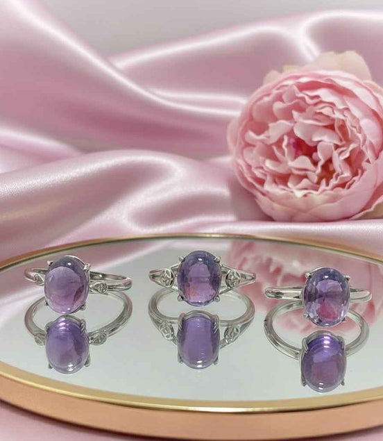 Bague en améthyste argenté au choix