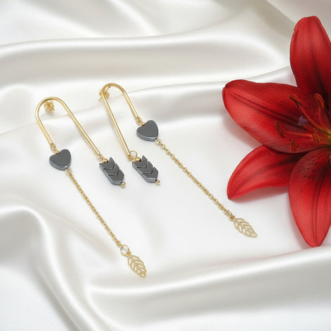 Boucles d'oreilles doré entre terre et ciel, modèle au choix