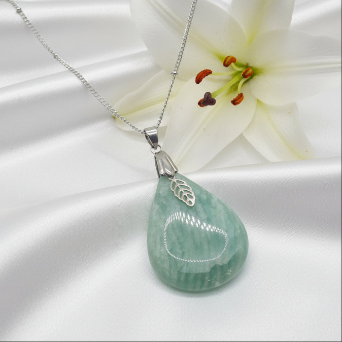Collier Amazonite acier inoxydable
