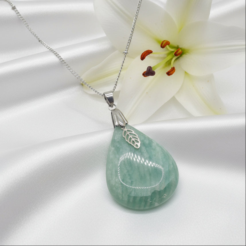 Collier Amazonite acier inoxydable