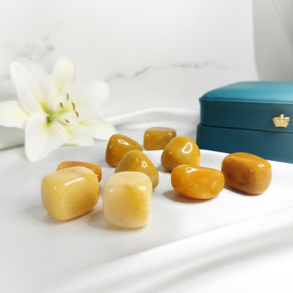 Pierre Aventurine jaune orange, roulés, collier au choix