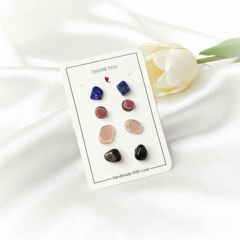 Lot de paires de Puces d oreilles en pierre naturelle au choix