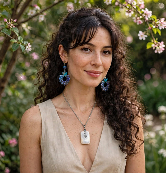 collier argenté pierre de lune extra