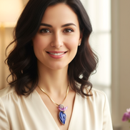 Collier doré lapis lazuli lumière du phénix