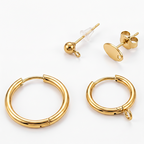 boucles d oreilles sur mesure dorées en pierres