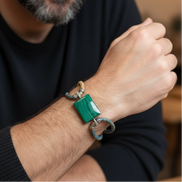 Bracelet en liège, malachite ou oeil de tigre