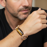 Bracelet en liège, malachite ou oeil de tigre