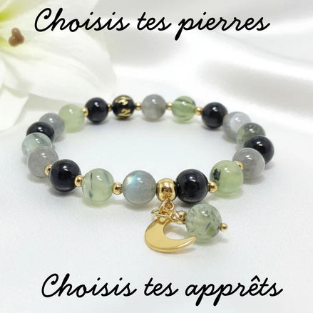 Bracelet de perles sur mesure en pierres à personnaliser