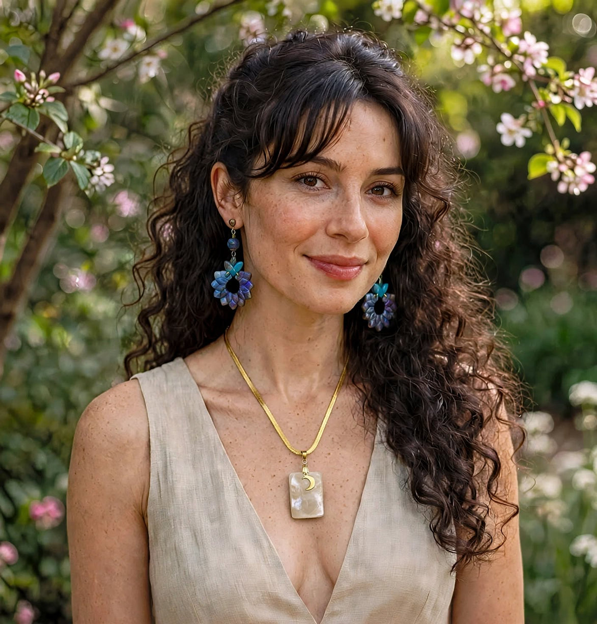 Collier doré en pierre de lune extra