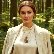 Collier doré en labradorite, flacon orgonite