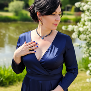 Tour de cou collier doré en cyanite coeur, réglable